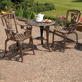 Three-Piece Rose Armchair Bistro Set - Bronze