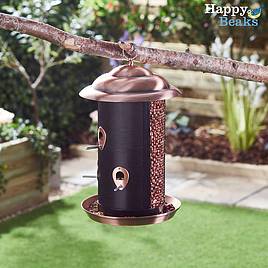 Happy Beaks Copper Finish Twin Feeder