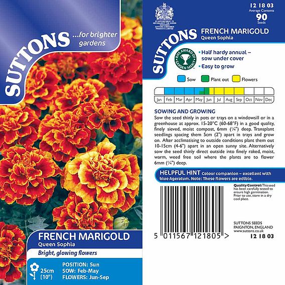 French Marigold 'Queen Sophia' - Seeds