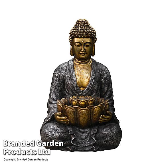 Large Gold Effect Sitting Buddha Water Feature