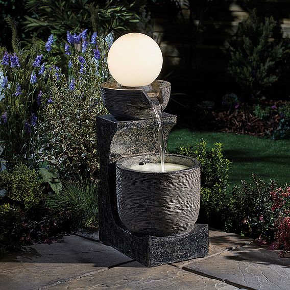 Serenity Bowl Water Feature with Globe Light