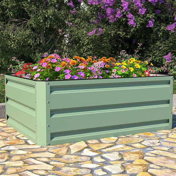 Metal Raised Garden Bed - Light Green