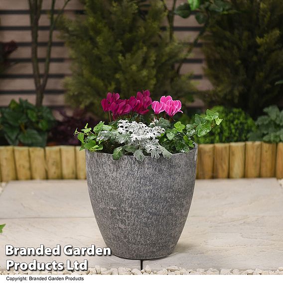 Medium Stone Effect Grey Planter