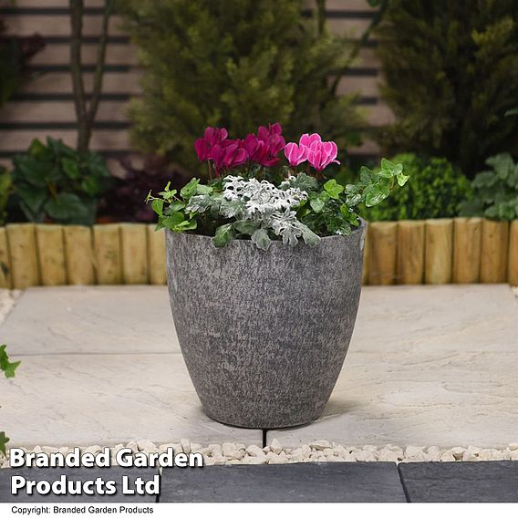 Medium Stone Effect Grey Planter