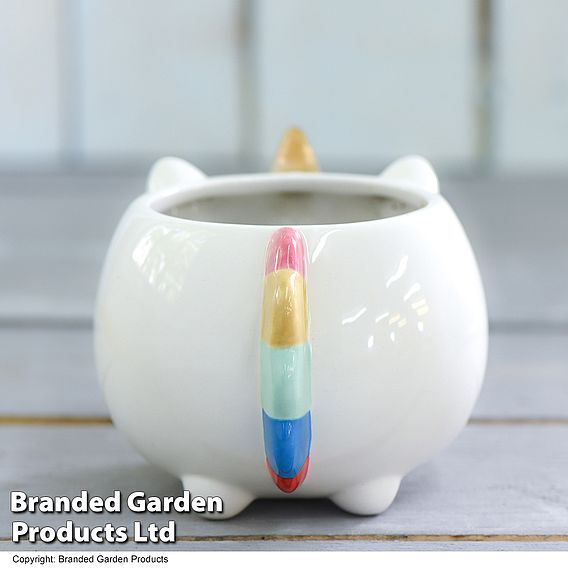 Unicorn Pot with Gold Horn