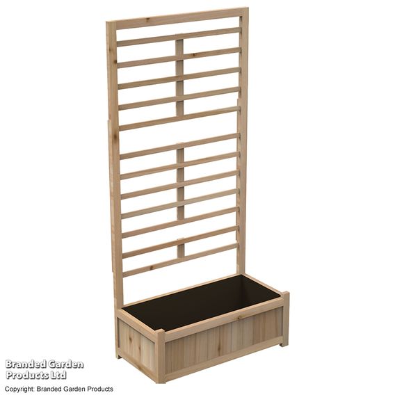 Raised Wooden Planter with Climbing Trellis