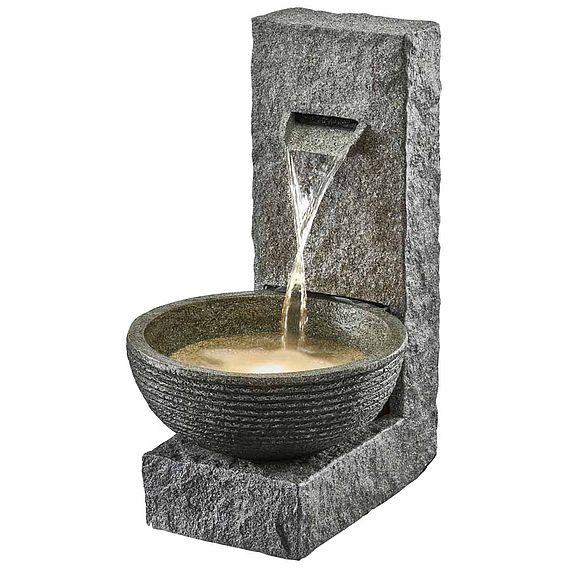 Serenity Stone-Effect Cascading Water Bowl Water Feature