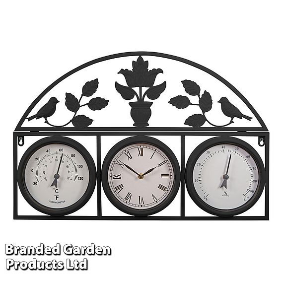 Garden Wall Clock - Black | Suttons